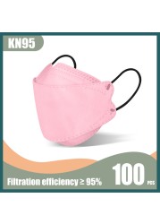 korean kn95 fish mask FPP2 homology ada Morandi 4 ply mask disposable dustproof respirator mask FFP2 certified