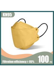 korean kn95 fish mask FPP2 homology ada Morandi 4 ply mask disposable dustproof respirator mask FFP2 certified