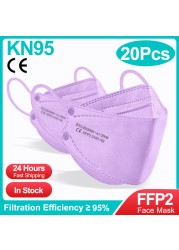 FFP2 Mascarillas Coreanas KN95 FPP2 Korean Fish Face Mask 4 Layers Mascherine FFP 2 Adult FFPP2 Pink Face Mask ffp2masque