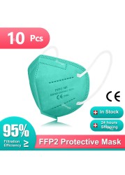 Respiratory Mask KN95 Face Mask FFP2 Mascarilla FPP2 homology ada 5 Ply FP2 Mascara Dust Face Mask FFP 2 Masque ffp2masque Adult