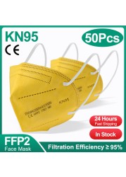 5 Layers Adult White KN95 Protective Face Mask Reusable Mascherine FFP2 Mascarillas FPP2 Masks ffp2masque CE Filter Fabric