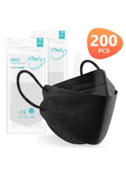 10-200pcs Adult Fish KN95 FFP2 Mask FPP2 Approved Masks Dust Respirator Protective Face Masks Black FPP2 Color Mask FP2 ffp2fan