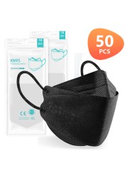 10-200pcs Adult Fish KN95 FFP2 Mask FPP2 Approved Masks Dust Respirator Protective Face Masks Black FPP2 Color Mask FP2 ffp2fan