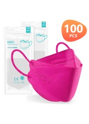 10-200pcs Adult Fish KN95 FFP2 Mask FPP2 Approved Masks Dust Respirator Protective Face Masks Black FPP2 Color Mask FP2 ffp2fan