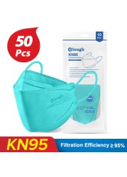 Elough FFP2 Masks Mascarillas FPP2 Colorful KN95 Fish Mask ffp2fan Adult Security Protection KN95 Certified Masks FP2 FFP3 FFP 2