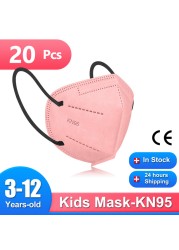 قناع أطفال من Morandi KN95 قناع FFP2 Mascarillas FPP2 معتمد وقاية صحية للأطفال قناع وجه CE masque enfant ffp2fan niños FP2