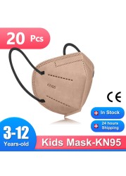 قناع أطفال من Morandi KN95 قناع FFP2 Mascarillas FPP2 معتمد وقاية صحية للأطفال قناع وجه CE masque enfant ffp2fan niños FP2