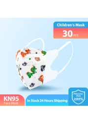 Elough Mascarillas FPP2 Niños Mask Infant Reusable FFP2 3D Cartoon KN95 Masks For Kids FFP 2 4 Layers ffp2 Kids Mask