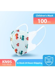 Elough Mascarillas FPP2 Niños Mask Infant Reusable FFP2 3D Cartoon KN95 Masks For Kids FFP 2 4 Layers ffp2 Kids Mask