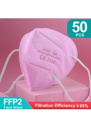 20-100 قطعة ffp2fan ce mascarillas ffp2reuse zable الألوان واقية الفم قناع kn95 masque ffpp2 mascarillas kn95 شهادة