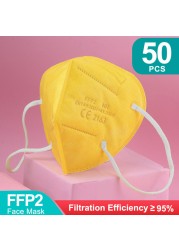 20-100 قطعة ffp2fan ce mascarillas ffp2reuse zable الألوان واقية الفم قناع kn95 masque ffpp2 mascarillas kn95 شهادة