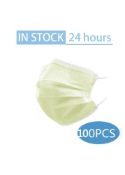 Mouth Masks 3-Layer Anti Dust Disposable Mascarillas 10/50/100 Pcs Non-woven Meltblown Cloth Masks Elastic Ear Loop Face Mask