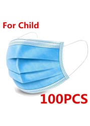 10-200pcs Disposable Kids Baby Masks Christmas Non-woven Face Mask 3 Layer Filter Ply Anti-dust Baby mascarillas quiurgicas