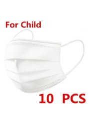 10-200pcs Disposable Kids Baby Masks Christmas Non-woven Face Mask 3 Layer Filter Ply Anti-dust Baby mascarillas quiurgicas