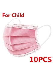 10-200pcs Disposable Kids Baby Masks Christmas Non-woven Face Mask 3 Layer Filter Ply Anti-dust Baby mascarillas quiurgicas