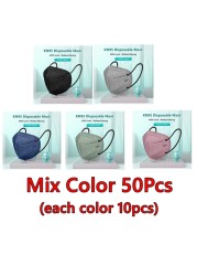 KN95 Masks Morandi Color Mascarillas FPP2 10-100pcs 5 Layers Mascherine FFP2 Adult ffp2fan Black FP2 Approved Mask FFPP2 Europe