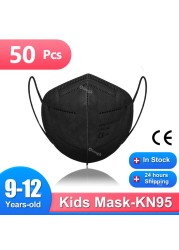 9-12 سنة الأطفال FFP2 أقنعة 5 طبقات Mascarilla KN95 Infantil FFP2mask Niños Mascarillas FPP2 Homologada الاطفال قناع FP2