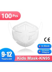 9-12 سنة الأطفال FFP2 أقنعة 5 طبقات Mascarilla KN95 Infantil FFP2mask Niños Mascarillas FPP2 Homologada الاطفال قناع FP2