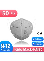 9-12 سنة الأطفال FFP2 أقنعة 5 طبقات Mascarilla KN95 Infantil FFP2mask Niños Mascarillas FPP2 Homologada الاطفال قناع FP2