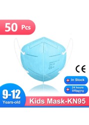 9-12 سنة الأطفال FFP2 أقنعة 5 طبقات Mascarilla KN95 Infantil FFP2mask Niños Mascarillas FPP2 Homologada الاطفال قناع FP2