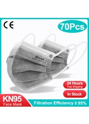 10-200 قطعة KN95 أقنعة Mascarilla fpp2 homologada 5 طبقات CE قناع للوجه يستخدم مرة واحدة المنشط KN 95 Mascarillas FPP2 FFP2mask