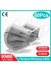 10-200 قطعة KN95 أقنعة Mascarilla fpp2 homologada 5 طبقات CE قناع للوجه يستخدم مرة واحدة المنشط KN 95 Mascarillas FPP2 FFP2mask