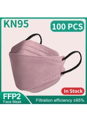 KN95 Fish Mask FPP2 Masks Morandi mascherine ffp2 4 Layer KF94mask Black Face Mask FFPP2 Approved FP2 Mascarillas 10-100pcs