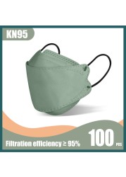 KN95 Fish Mask FPP2 Masks Morandi mascherine ffp2 4 Layer KF94mask Black Face Mask FFPP2 Approved FP2 Mascarillas 10-100pcs