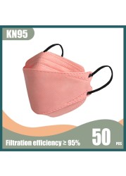 KN95 Fish Mask FPP2 Masks Morandi mascherine ffp2 4 Layer KF94mask Black Face Mask FFPP2 Approved FP2 Mascarillas 10-100pcs