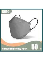 10-100pcs Fish Mask KN95 FFP2 Mascarillas FPP2 homology ada masks for adults disposable ffp2 respirator mask fpp2 colores kn95 masque