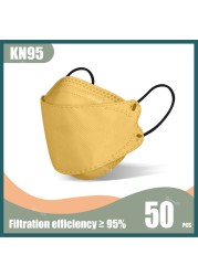 10-100pcs Fish Mask KN95 FFP2 Mascarillas FPP2 homology ada masks for adults disposable ffp2 respirator mask fpp2 colores kn95 masque