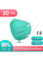 1-100pcs KN95 Masks ffp2fan ffpp2 Mouth Mask Reusable KN95 Respirator FPP2 Masque FFP2 Protective Face Mascarillas Masken CE