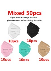 1-100pcs KN95 Masks ffp2fan ffpp2 Mouth Mask Reusable KN95 Respirator FPP2 Masque FFP2 Protective Face Mascarillas Masken CE