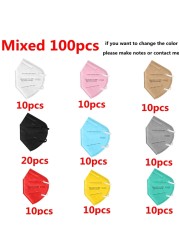 1-100pcs KN95 Masks ffp2fan ffpp2 Mouth Mask Reusable KN95 Respirator FPP2 Masque FFP2 Protective Face Mascarillas Masken CE