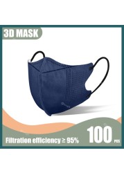 Disposable Protective Mask Morandi Black Masks 3D Adult 4 Ply 95% Filtration Mascarillas quiurgicas Homeopathic No Nose Bridge