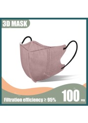 Disposable Protective Mask Morandi Black Masks 3D Adult 4 Ply 95% Filtration Mascarillas quiurgicas Homeopathic No Nose Bridge