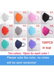 10-100pcs FFP2 Reusable Children Mask Kids Face Mask Mascarilla fpp2 homology ada infantil KN95 respirator ffp2 mascarillas niños