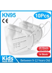 10-100pcs FFP2 Reusable Children Mask Kids Face Mask Mascarilla fpp2 homology ada infantil KN95 respirator ffp2 mascarillas niños