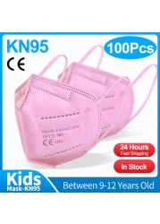 10-100pcs FFP2 Reusable Children Mask Kids Face Mask Mascarilla fpp2 homology ada infantil KN95 respirator ffp2 mascarillas niños