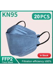 Fish Mask ffp2 Mascarillas FPP2 KN95 Morandi ffp2fan 4 Layer Respirator Approved Face Masks FFP2 Respirator Mouth Cover Mask