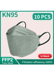 Fish Mask ffp2 Mascarillas FPP2 KN95 Morandi ffp2fan 4 Layer Respirator Approved Face Masks FFP2 Respirator Mouth Cover Mask