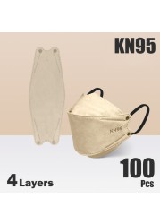 KN95 FPP2 Approved MaskFFP2 CE Certificate Color Masks Face Mask Morandi Cubrebocas KN 95 FFP 2 Mask Korean Fish Masks