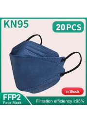 الكورية KN95 أقنعة الكبار Masque FFP2 Mascarillas FPP2 المثليين الأسود Morandi 4 طبقات قناع وجه واقي الوجه ffp2fan CE