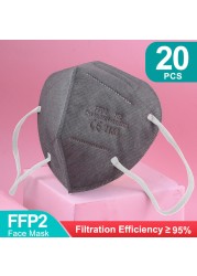 5 Layers Reusable Fashion FFP2 Mascarillas FPP2 homology ada Negras White KN95 Black Face Mask Color ffp2masque noir CE FFPP2