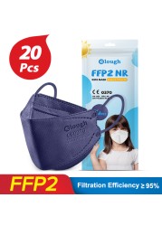 FPP2 Approved Children Mask FFP2Fan Kids Korean Fish Mask Respirator Mask FFP 2 KN95 Face Masks pff2 ffp2reuse zable FFPP2