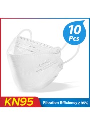 10-100pcs CE KN95 FFP2 Mascarilla homology ada fpp2 KN95 Fish Mask Adult Masques ffpp2 black ffp2 mouth mask caps white face mask