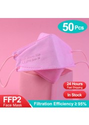 KN95 Mascarilla Respirator Mask 5 Layers FPP2 homology ada CE FFP2 Reusable FPP2 Respirator Mask ffp2fan Protective Mask KN95 Masque FFP3