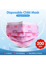 10-200 قطعة Mascarillas Niños المتاح الاطفال قناع صبي فتاة كيتي القط سيارة الحيوانات الكرتون الأطفال الوجه الفم أقنعة Masque Enfant