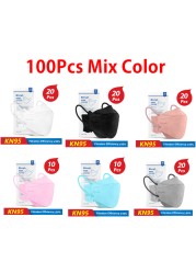 KN95 Mask 4 Layers Safety KN95 Dust Masks FFP2 Respirator Filter FFP2Mask Face Protective Dust Mask FFP2 FFP3