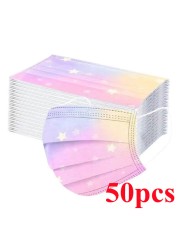 10-100pcs Disposable Face Mask 3 Layer Non-woven Filter Star Mouth Face Mask Anti-Dust Adult mascarillas quiurgicas homology adas